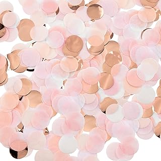 Confetti, Table Confetti, 1.76 Oz Confetti Paper, Diameter 1 inch / 2.5 Cm, Confetti Dots, Paper Confetti Circles, Birthday Wedding Confetti, Round Tissue Paper, Rose Gold Pink Confetti