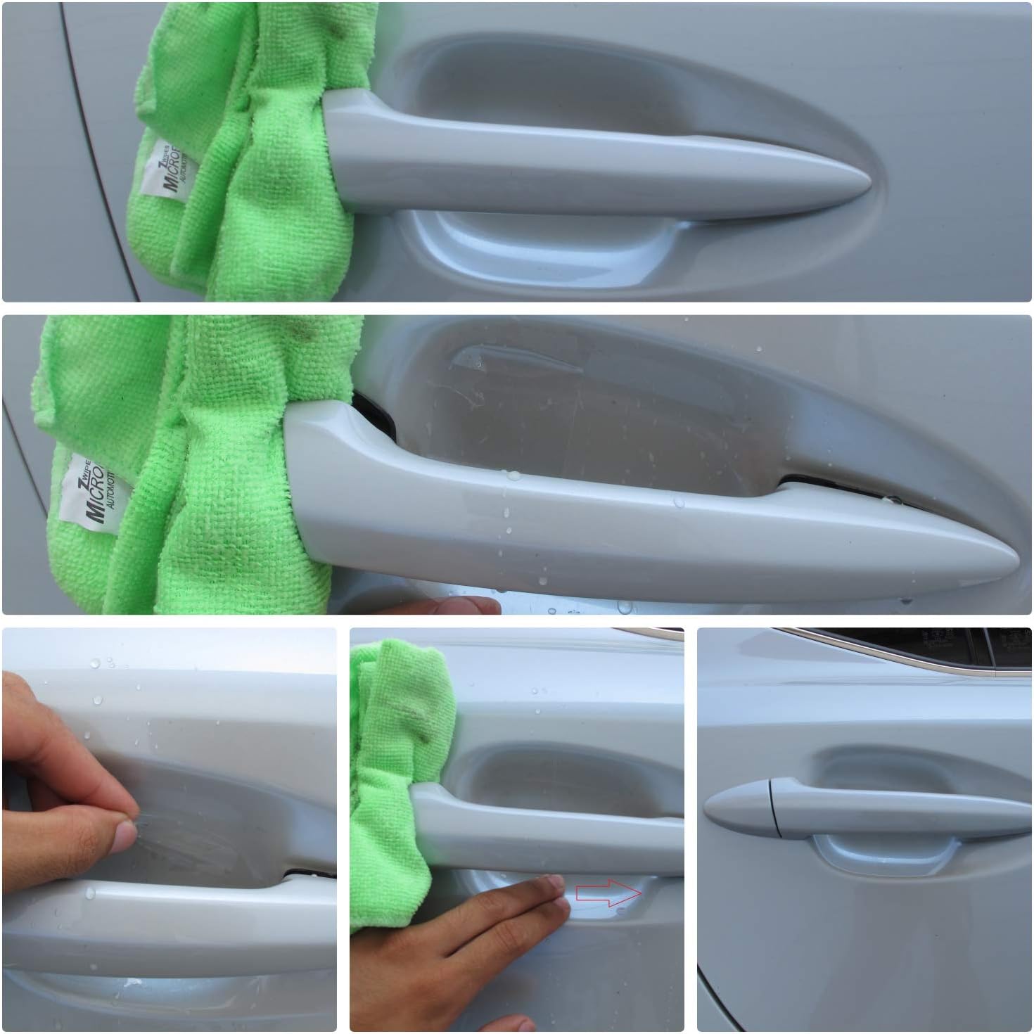 iJDMTOY 4pc Set Universal Fit Clear/Transparent Scratch Protection Films for Car Truck SUV Side Door Handle Cup
