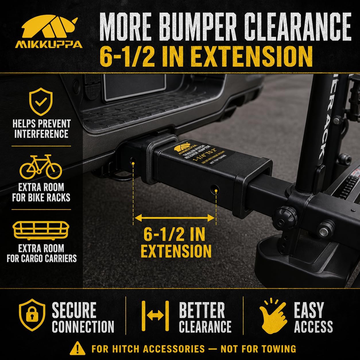 MIKKUPPA Hitch Receiver, 1-1/4 to 2-Inch Receiver Hitch Towing Accessories