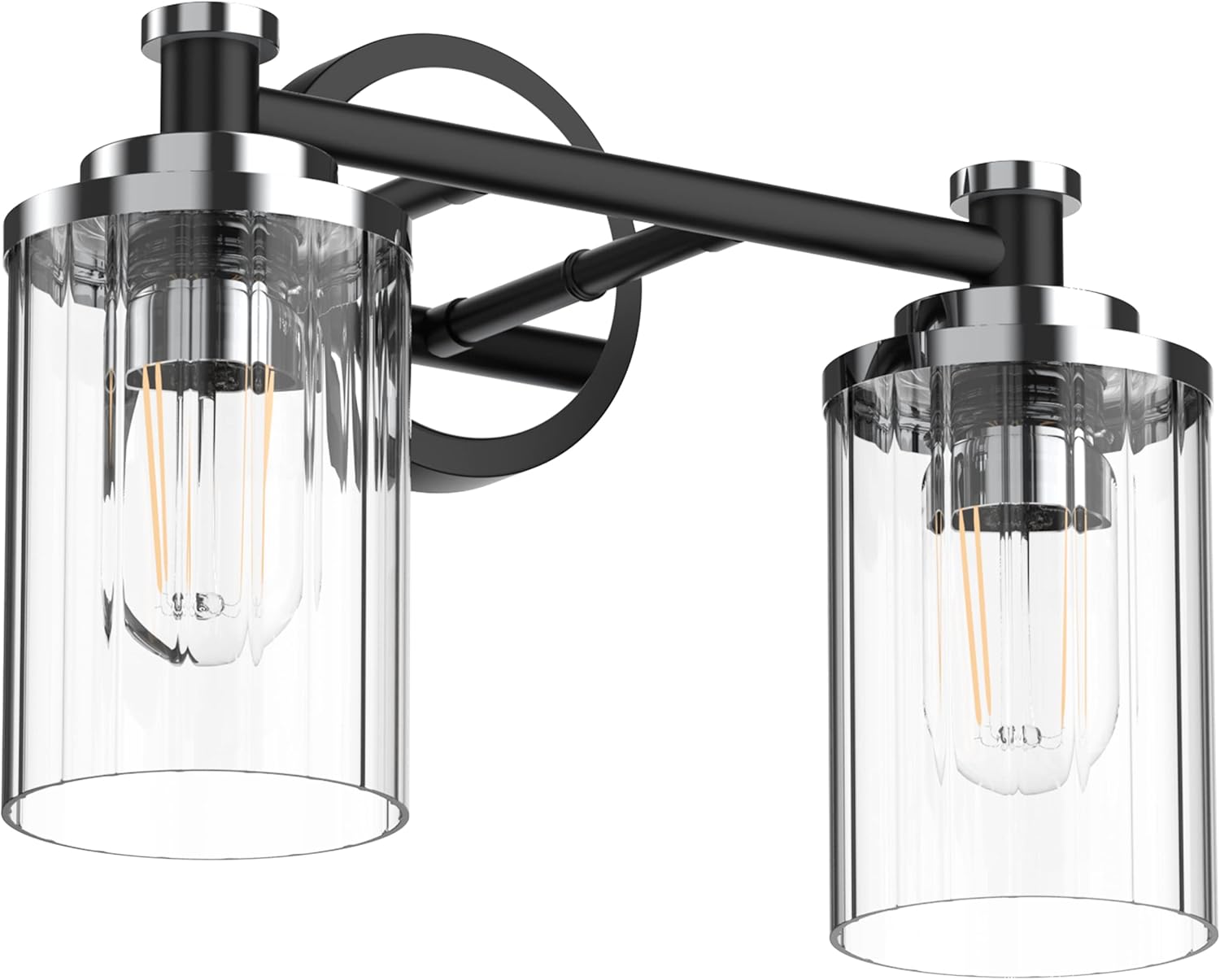 PHIXART Bathroom Lighting Fixtures Black and Chrome Bathroom Vanity