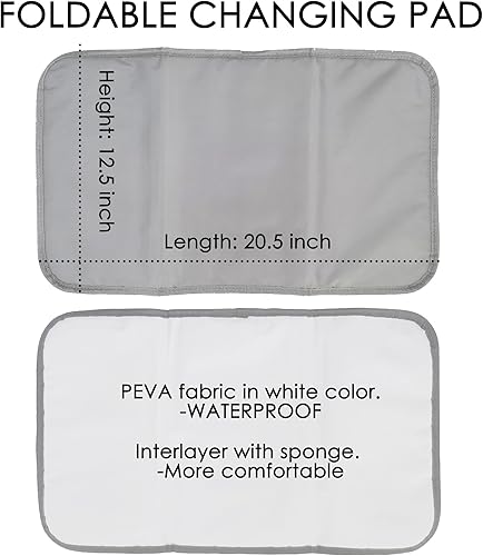 Miniatura 4 de Bolsas de pañales clásicas con enormes compartimentos de espacio, cambiador para mamá que viaja y trabaja