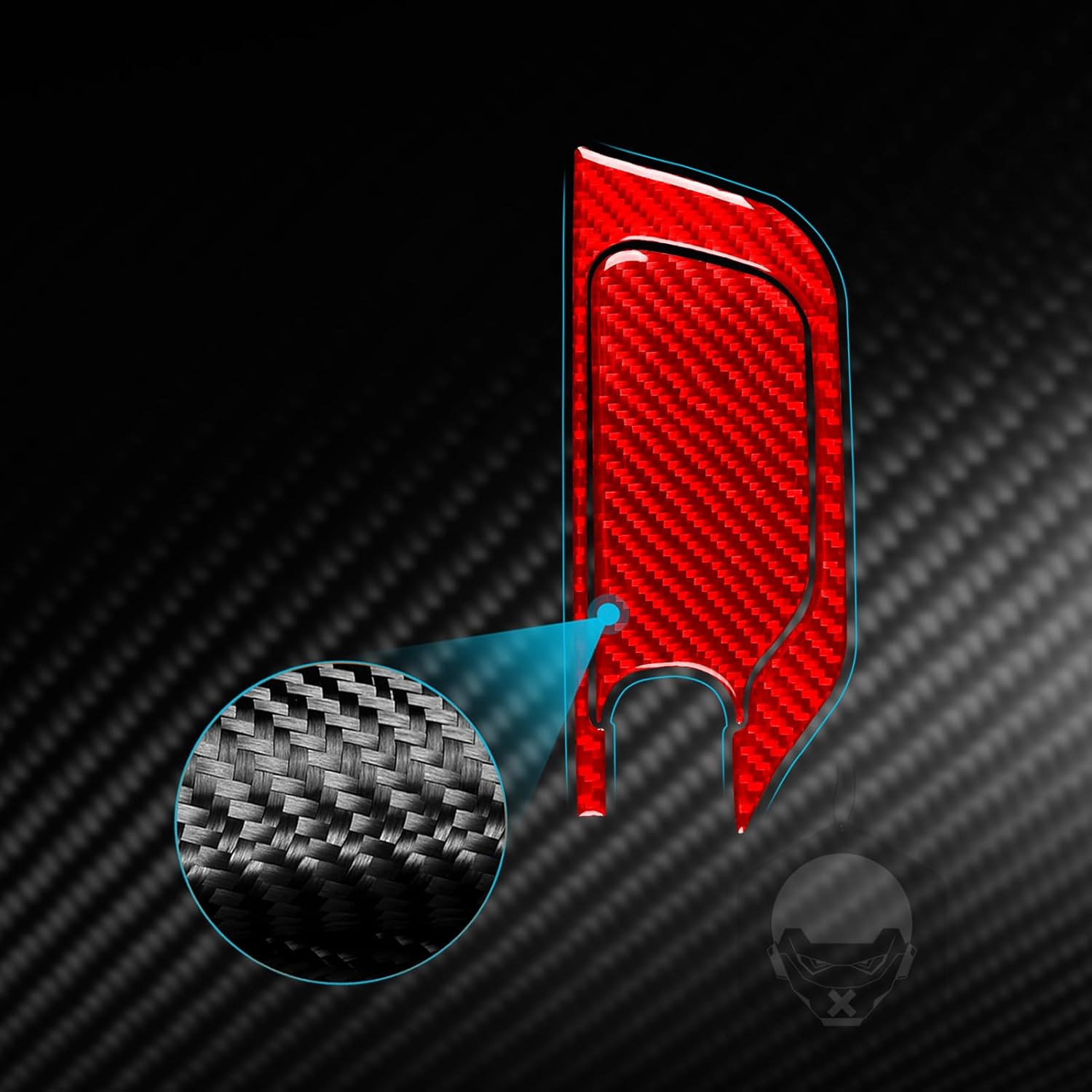 Generic Real Carbon Fiber Car Center Control Gear Shift Handbrake Trim Panel Cover Interior Trim Sticker Cover Compatible with Hyundai Veloster 2012 2013 2014 2015 2016 2017 Accessories Red, HV5765