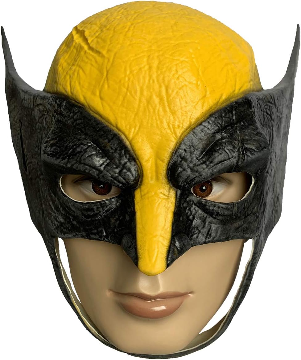ZMJ Wolverine Helmet for Kids Latex Mask Cosplay Masquerade Party Halloween Costume Props Yellow
