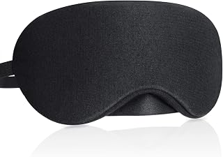 Cotton Sleep Mask, Eye Mask, Gritin Light-Blackout Sleeping Mask - (2023 Newest Nose Fitting Shade Design) Ultra Soft & Comfortable Eye Blinder with Adjustable Strip and Ear Plug for Men,Women,Kids