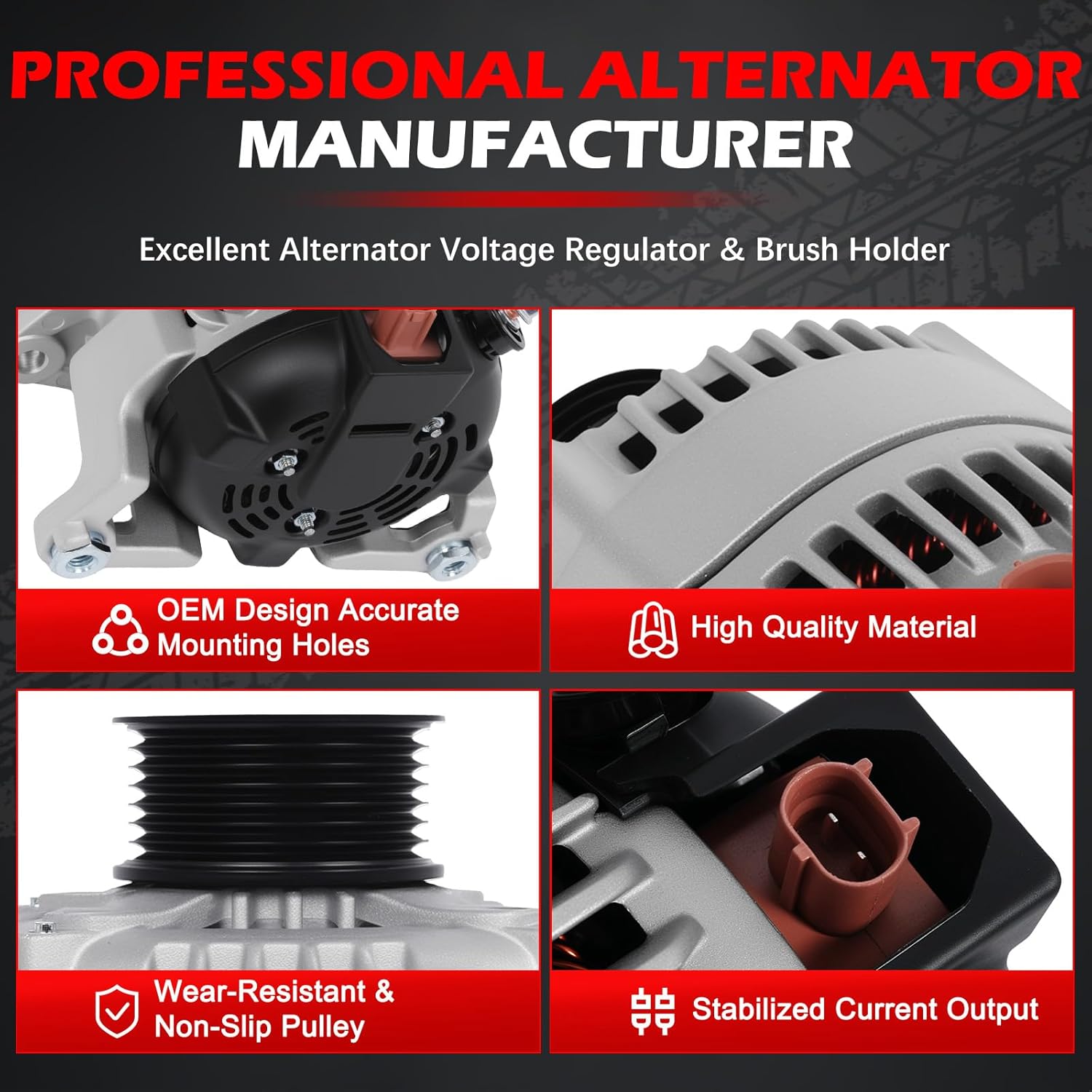 13985 Alternator 136A 12V for 5.7L V8 for 2003-2006 Ram 1500, for 2003-2006 Ram 2500, 2004 Durango, Automotive Replacement Alternators Replace OE 56029086AA, 13985, ABO0065, 0124525006