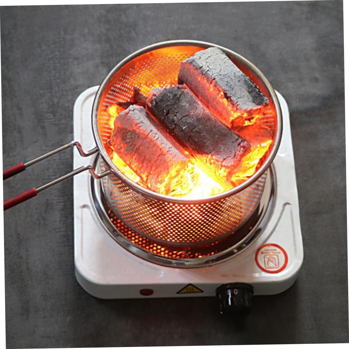 VANZACK 3pcs Camping Charcoal Burner Basket Charcoal Basket for Barbecue Grill for for Outdoor Cooking and Camping Supplies