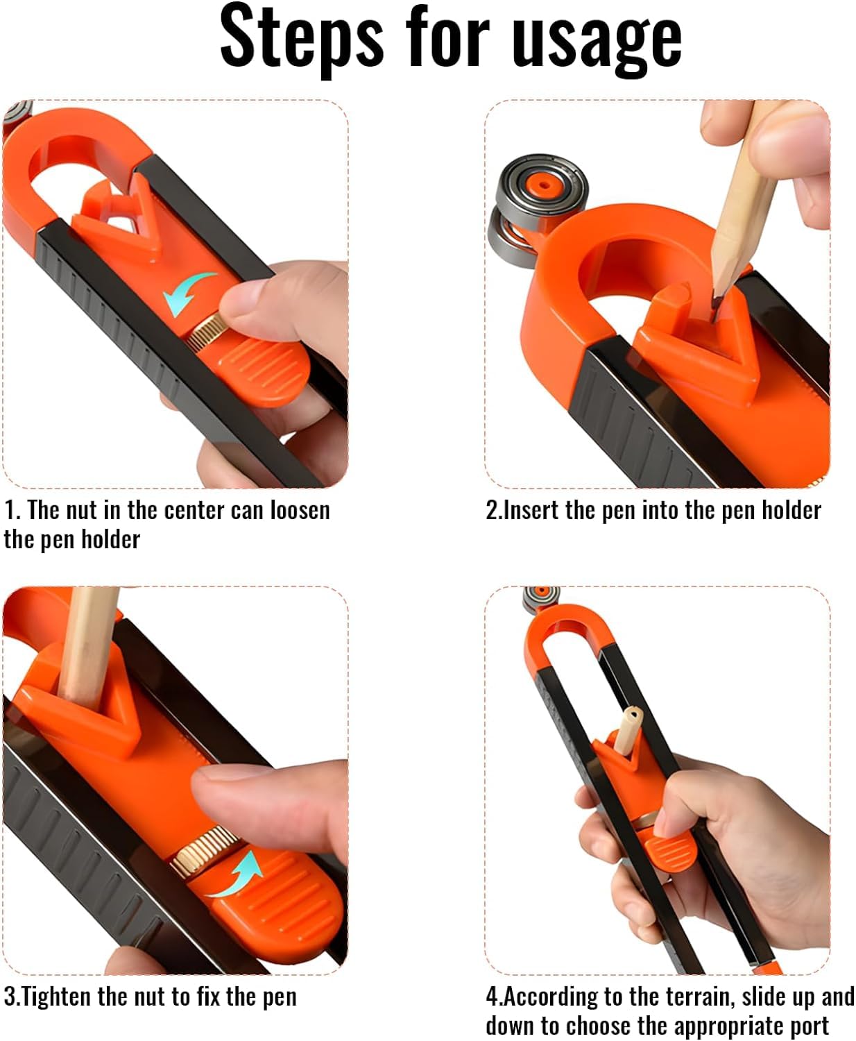 Herramienta de contorno de forma de calibre, herramienta de perfil de medidor de contorno con cerradura, herramientas de medición duplicador de formas para carpintería – 10 pulgadas y 6 pulgadas