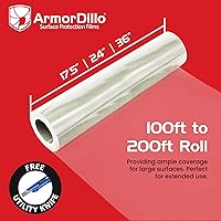 Vista 7 de ArmorDillo Película protectora de encimera con cuchillo gratis. Protección de superficie autoadhesiva transparente para laminados, granito, mármol