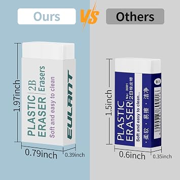 Pencil Erasers for Kids, White Art Erasers for Drawing Sketching, Office School Supplies Classroom Essentials(10 Pack)