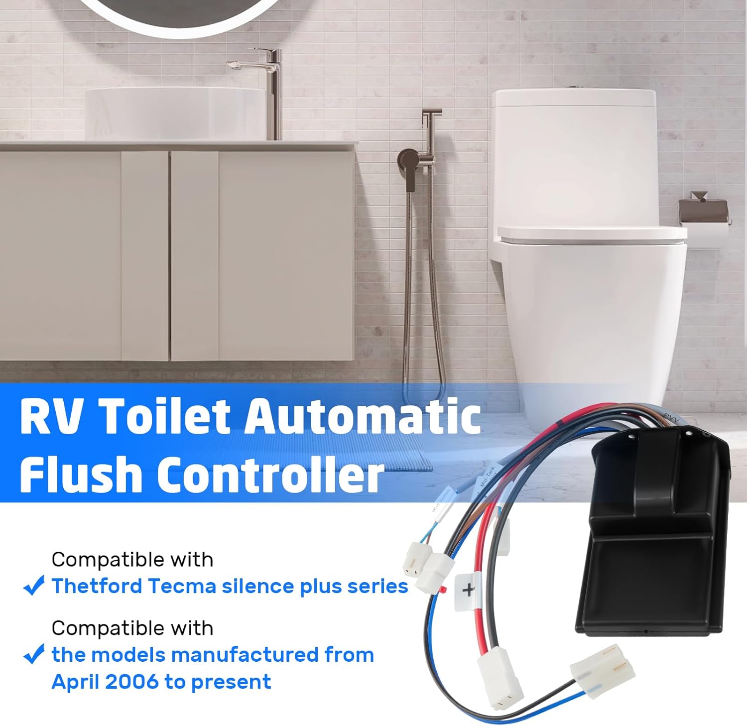 36398 RV Toilet Flush Controller Compatible with Tecma Silence Plus Automatic Flush System Replacement Part
