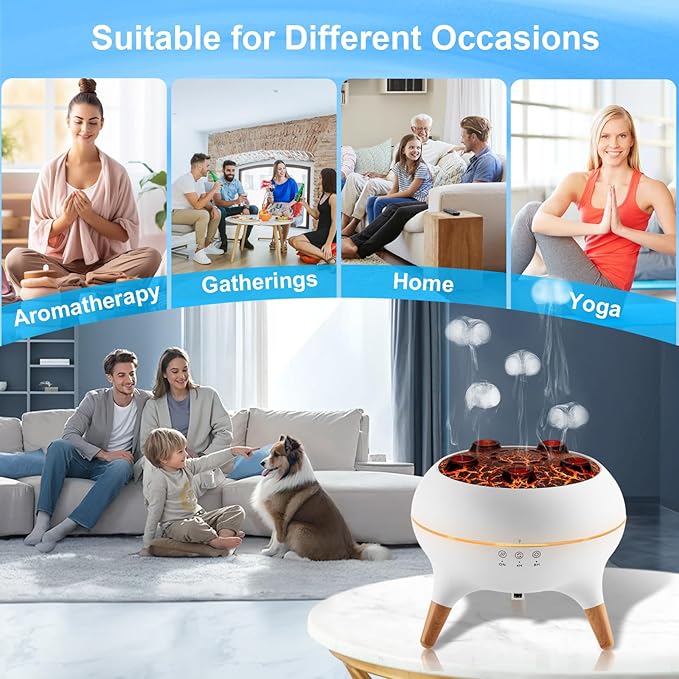 Difusor de Aromas Esenciales 250ML Jpord con Luces LED y Control Remoto miniatura 6