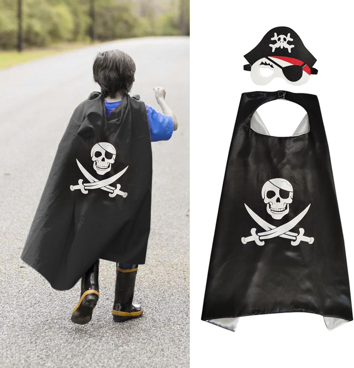 Pirate Costume, Fishion Cloth Pirate and Cosplay Set for Boy Girl Theme Party and Birthday Party