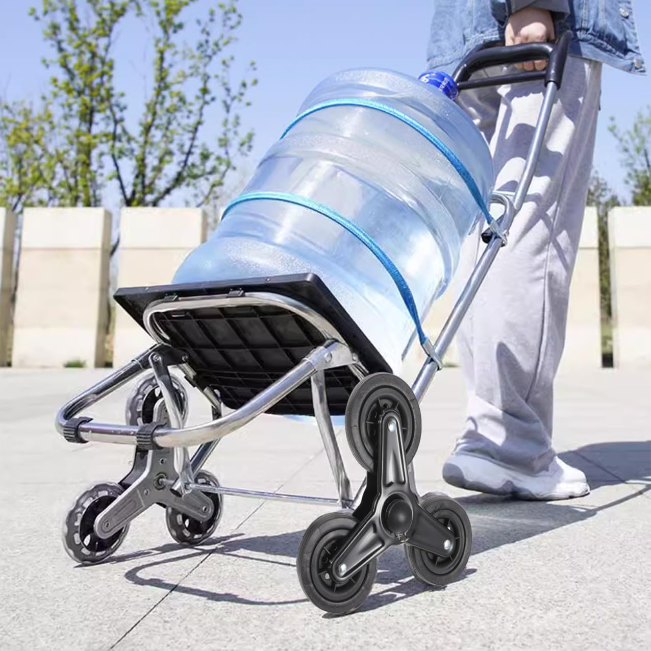 Ruedas Triangulares para Carrito de Compras de Servicio Pesado | Negro, Plástico E Hierro, Diseño Estable sin Sacudidas, para Carritos de Compra Verduras