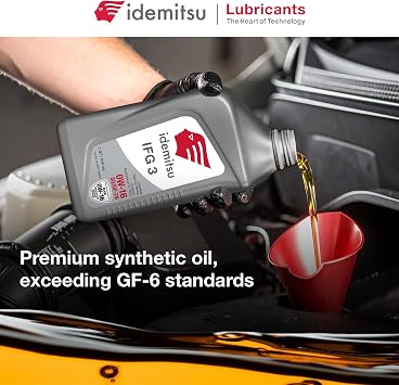 Idemitsu IFG3 0W-16 SP/GF-7B Full Synthetic Motor Oil 1 Quart, 6 Pack | Engineered for Superior Efficiency and Protection | Certified for Hybrid and Gasoline Engines
