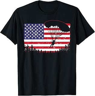 Cool Skydiving Art Men Women Skydiver American Flag Skydive T-Shirt