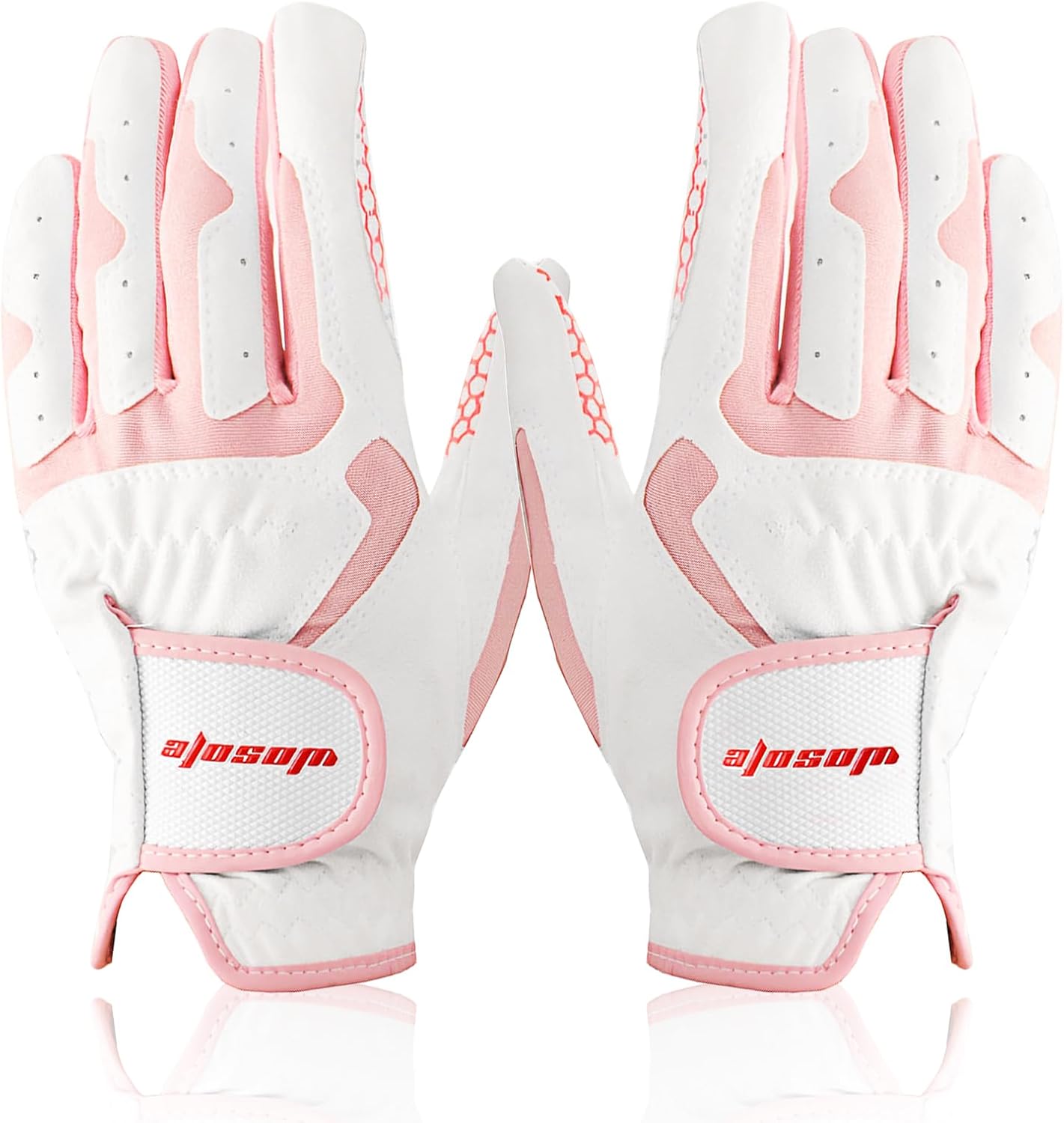 Womens Golf Gloves Both Hands, 1 Pair Left Right Hand Ladies Golf Glove, Non Slip Gloves Lightweight Breathable Pink Fit Woman Girl, Size Small Medium Large X-Large - Image 2