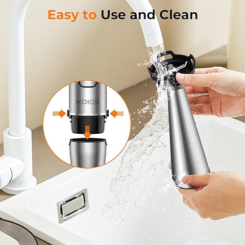 Miniatura 8 de KOIOS Batidora de inmersión de mano  Disparador de velocidad variable 5 en 1 batidora de mano de inmersión 1100 W, eje de acero inoxidable