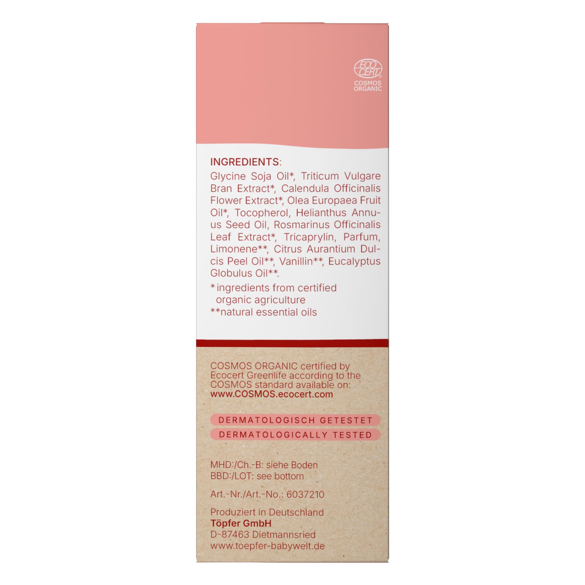 Töpfer Babycare Pflege- & Massageöl – tägliche Hautpflege & sanfte Massage – mit Bio-Olivenöl – dermatologisch getestet – 6x100ml