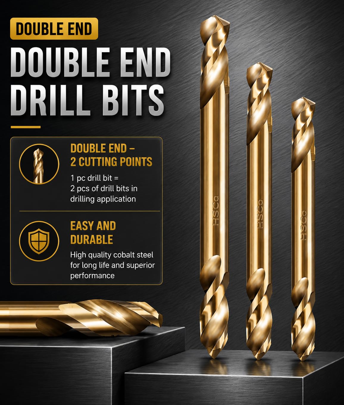 Cobalt Drill Bits - 1/8" Double End -5 Cobalt Drill Bits - 1/8" Double End -5