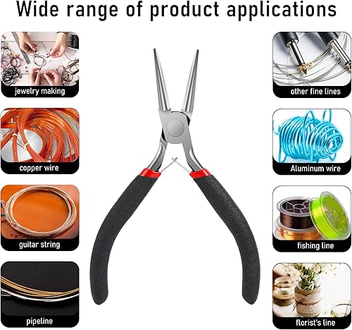 Miniatura 5 de Alicates de punta redonda, cortadores de alambre pequeños para manualidades, herramientas de fabricación de joyas, alicates de cuentas, herramientas