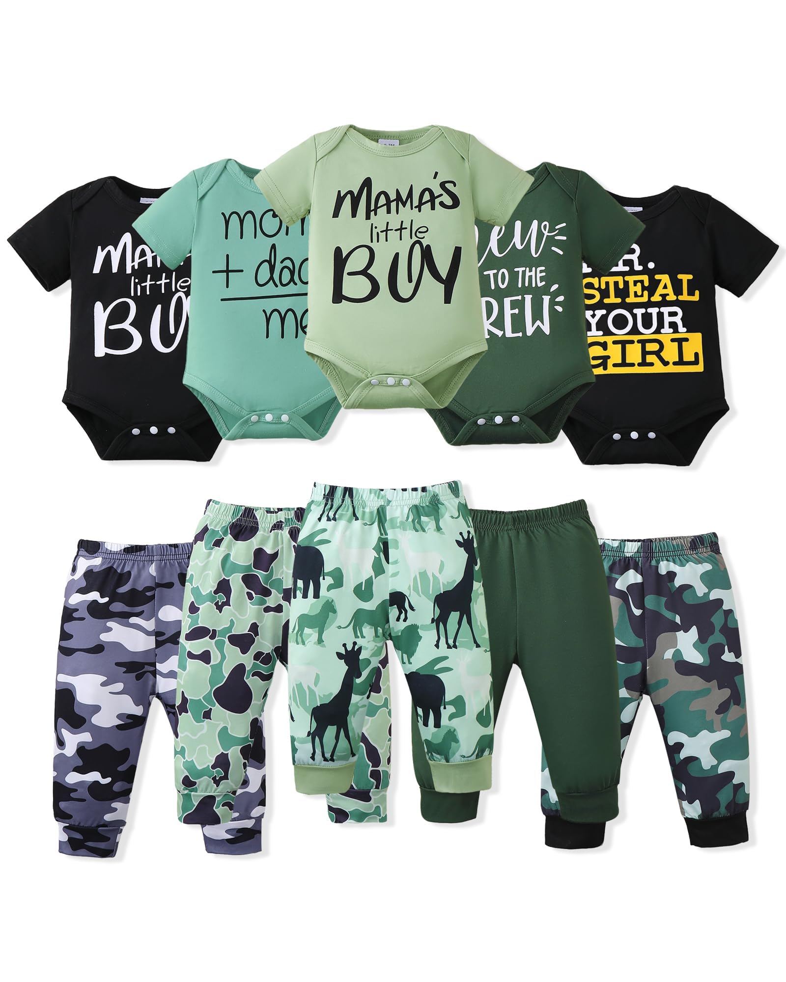 Baby Boy Girl Clothes Unisex Outfits Set 10PCS Preemie-12 Months