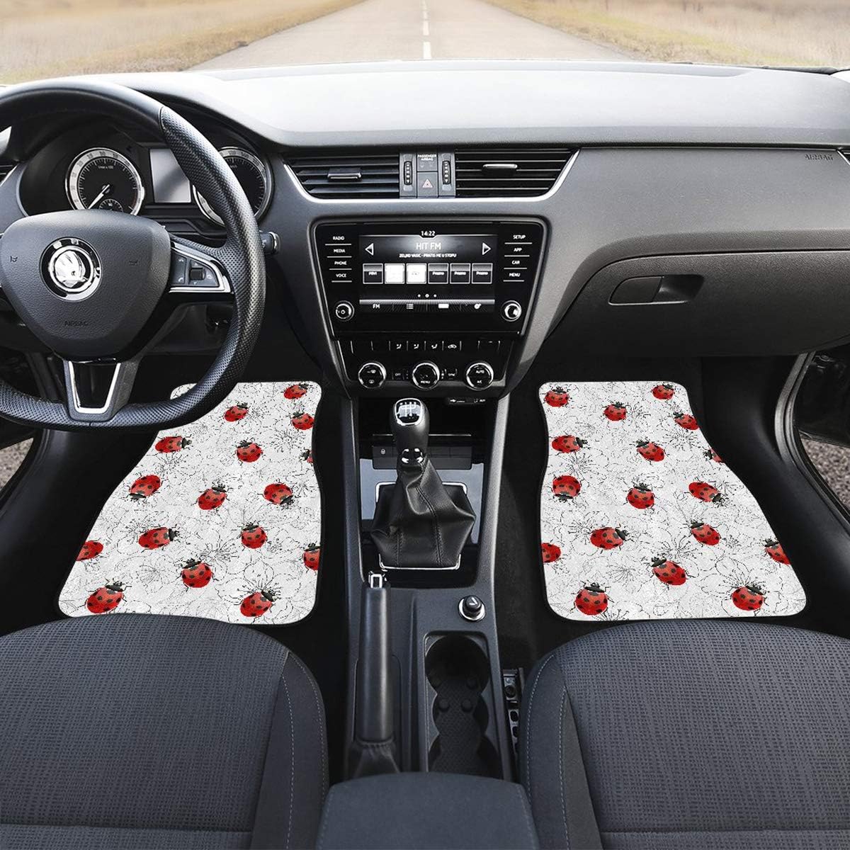 Realistic Ladybug Floor Mats for Cars - Unique Front and Back Car Mats