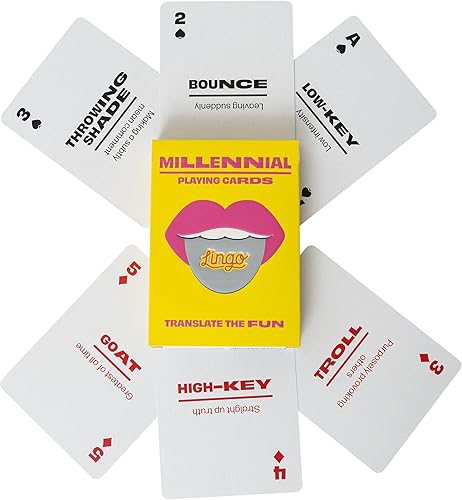 Miniatura 3 de Millennial Lingo Playing Cards  Tarjetas de viaje  Aprende vocabulario de jerga milenaria de una manera divertida y fácil  52 traducciones esenciales