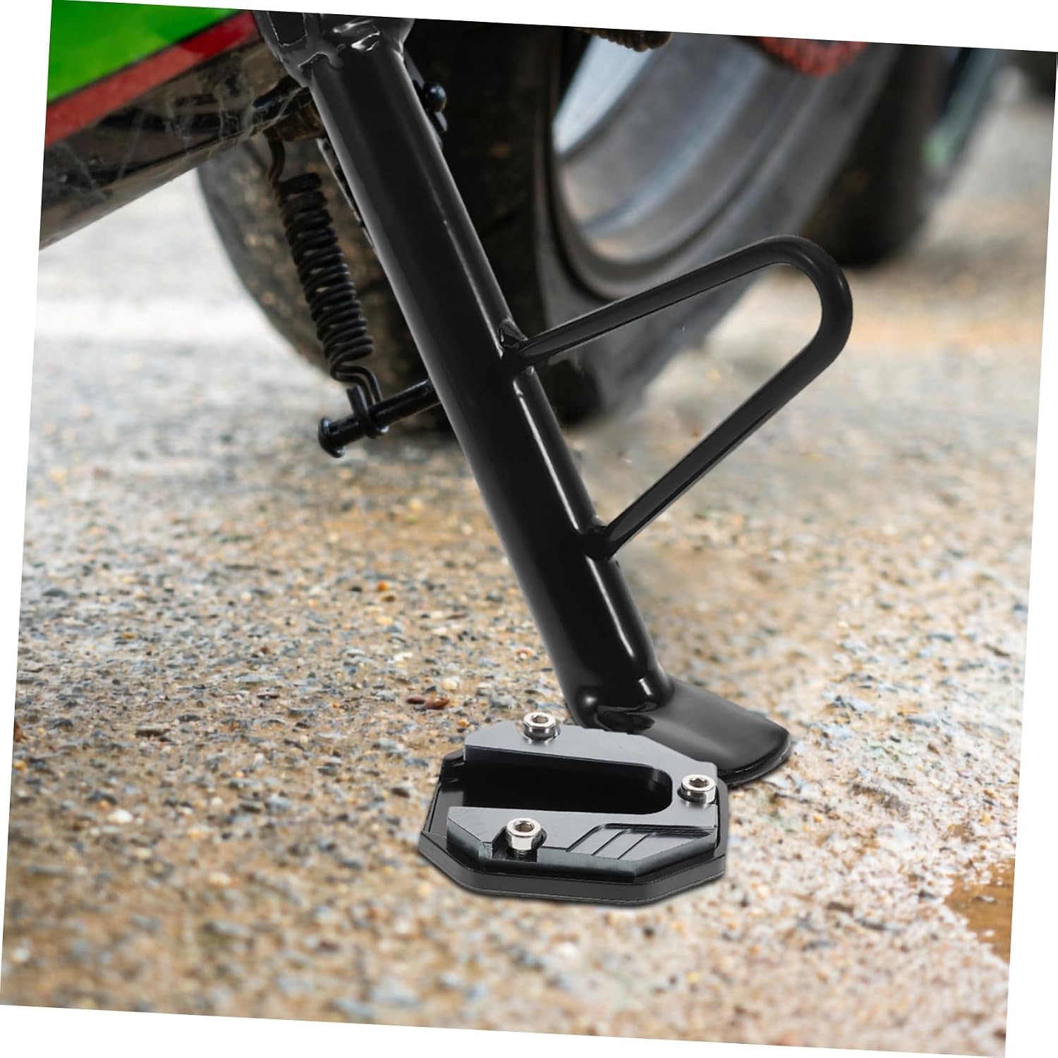 Zerodeko Kickstand Pad Motorcycle Foot Slip Pad Kickstand Foot Side Stand Aluminum Alloy Front Stand