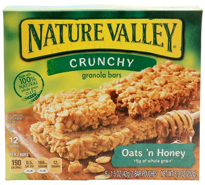 Amazon Com Nature Valley Crunchy Granola Bars Oats N Honey 8 9 Oz 12 Ct 3 Pk Grocery Gourmet Food