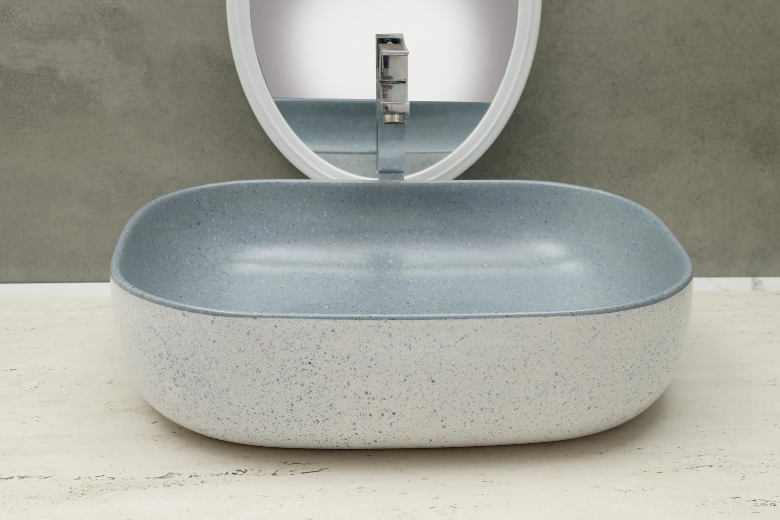 HISRE Bathroom Sink Wash Basin Table Top Wash Basin For Bathroom Over Counter Top Wash Basin For Living Room Washbasin Countertop Tabletop Ceramic Bathroom Kitchen Sink (18 x 13 x 5 Inch) (Style - 7) (B0CVV4D28L) Amazon Price History, Amazon Price Tracker