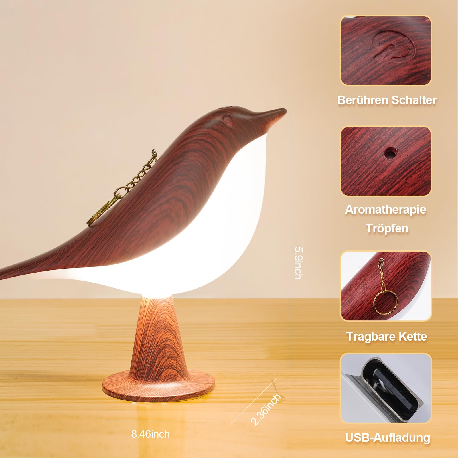 Lampes, Abats-jour Et Pieds De Lampes Lampe De Chevet Tactile,Rechargeable Lampe De Table, 3 Modes De Gradation Sans Fil Decoration Dinterieur Adaptee A La Chambre A Coucher Au Bureau Cadeau 85355112 Lampe