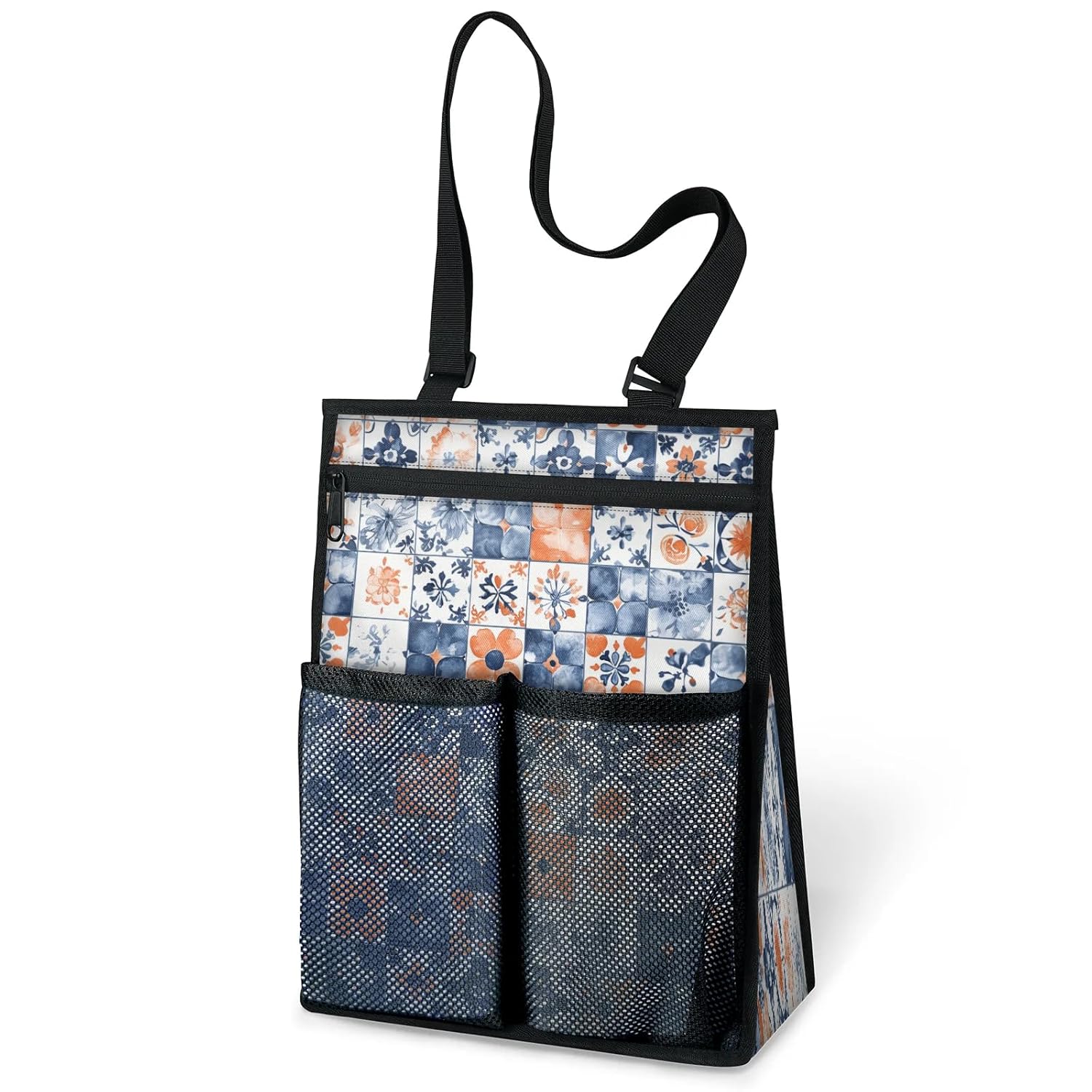 Ourtheme Watercolor Art Print Portable Shower Bag for Travel Gym Camp Beach Tote Shower Caddy Bags Hanging Toiletry