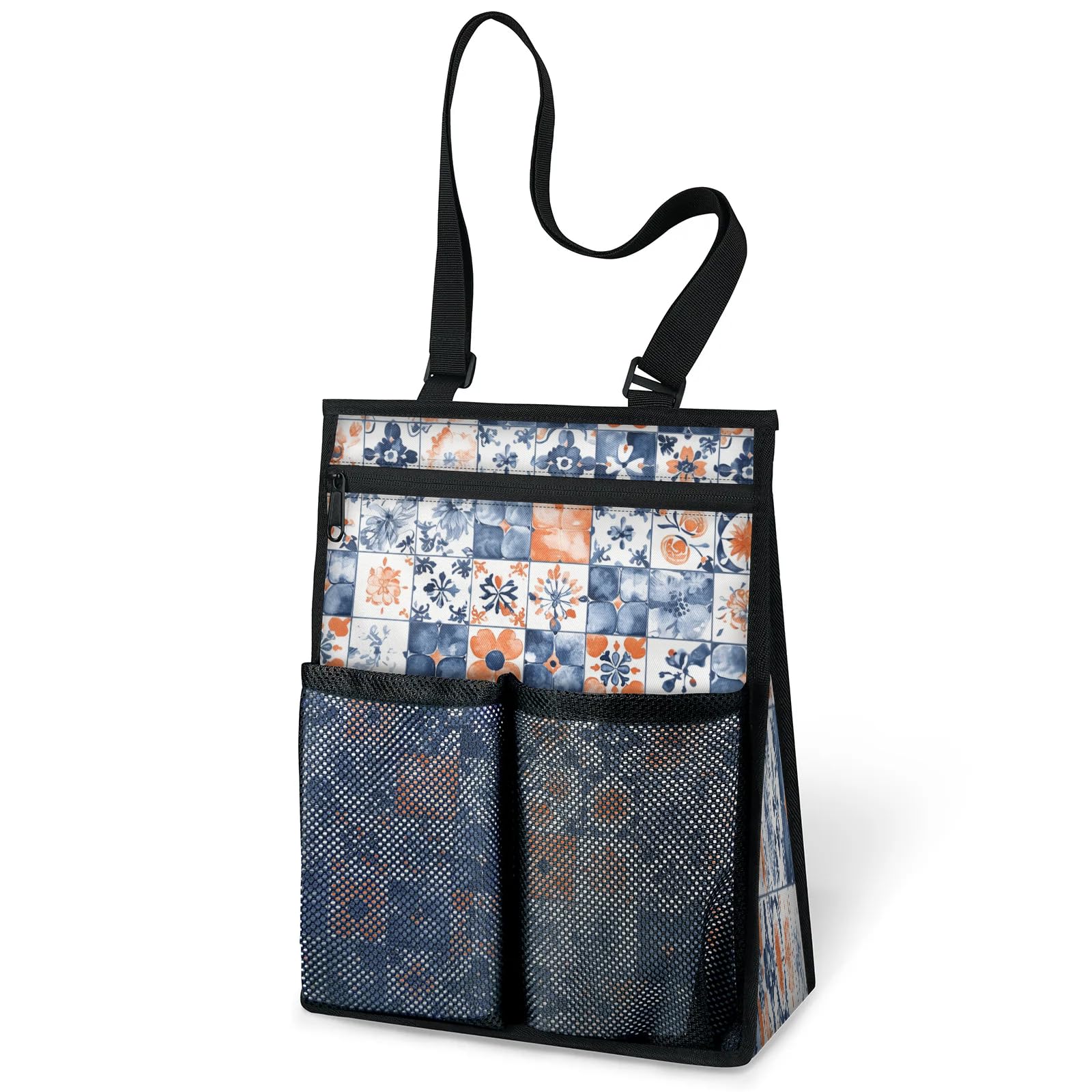 Ourtheme Watercolor Art Print Portable Shower Bag for Travel Gym Camp Beach Tote Shower Caddy Bags Hanging Toiletry