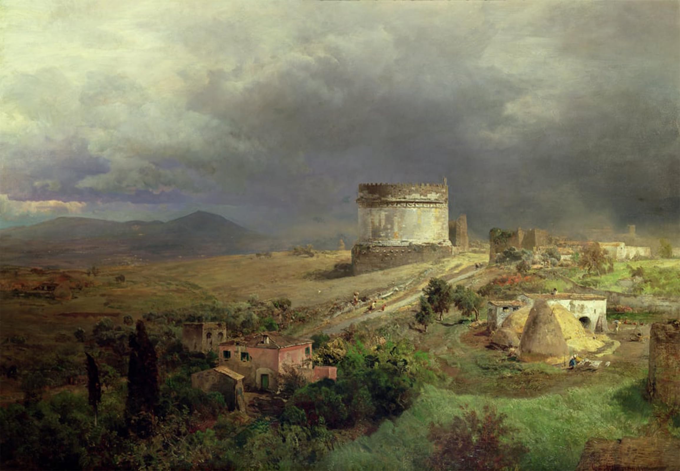 SERENDIPITP Retro Picture Poster Wall Art Pictures Painting Famous Painting by Oswald Achenbach Wall Art Canvas Print for Wall Decor 60x90cm
