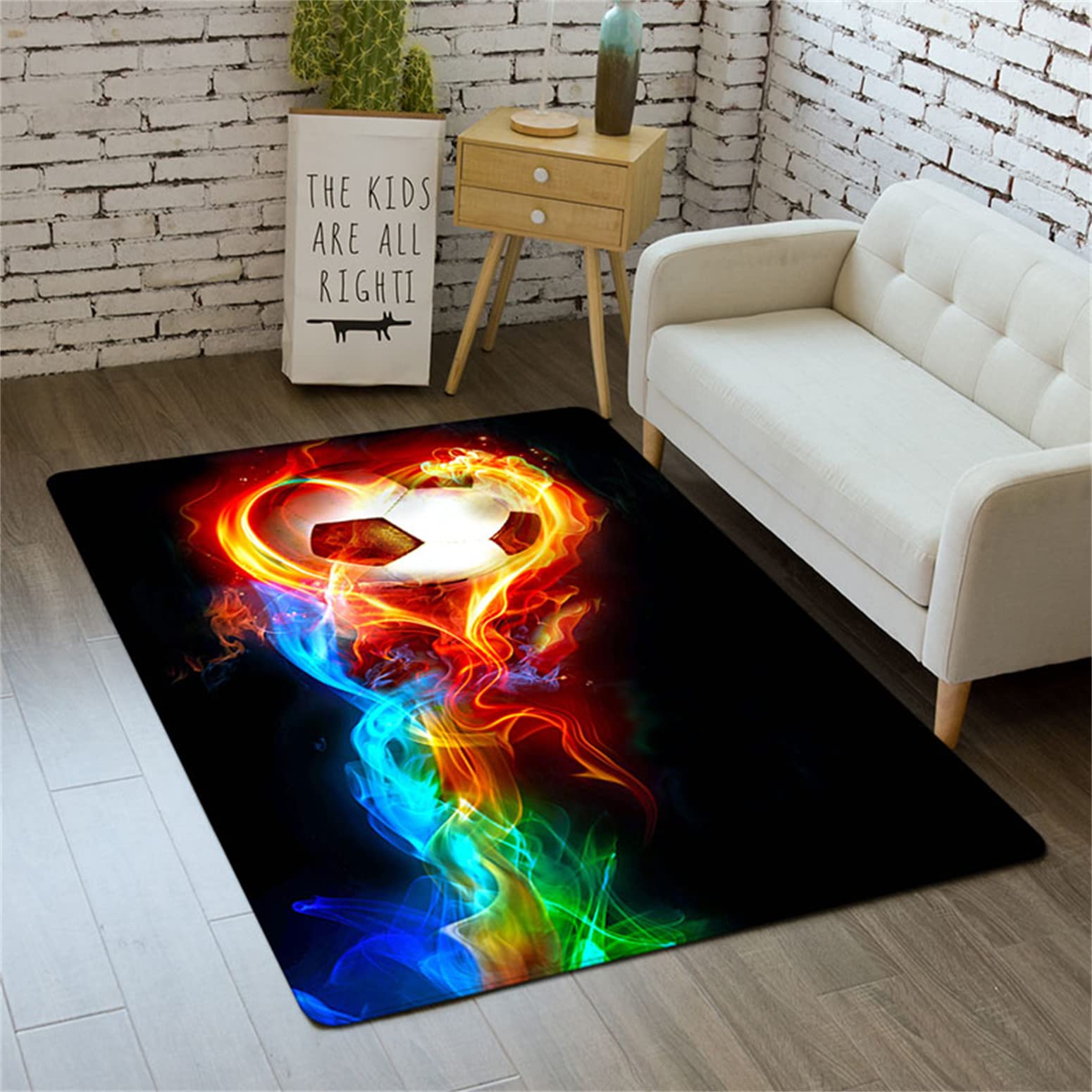 Cool Large 3D Printed Gaming Carpet Rugs For Boys Bedroom, Home Decor Kids Game Room Gamer Area Rugs, Non-Slip Gamepad Carpet For Teen Men Living Room Sofa Playroom Hard Wood Floor
