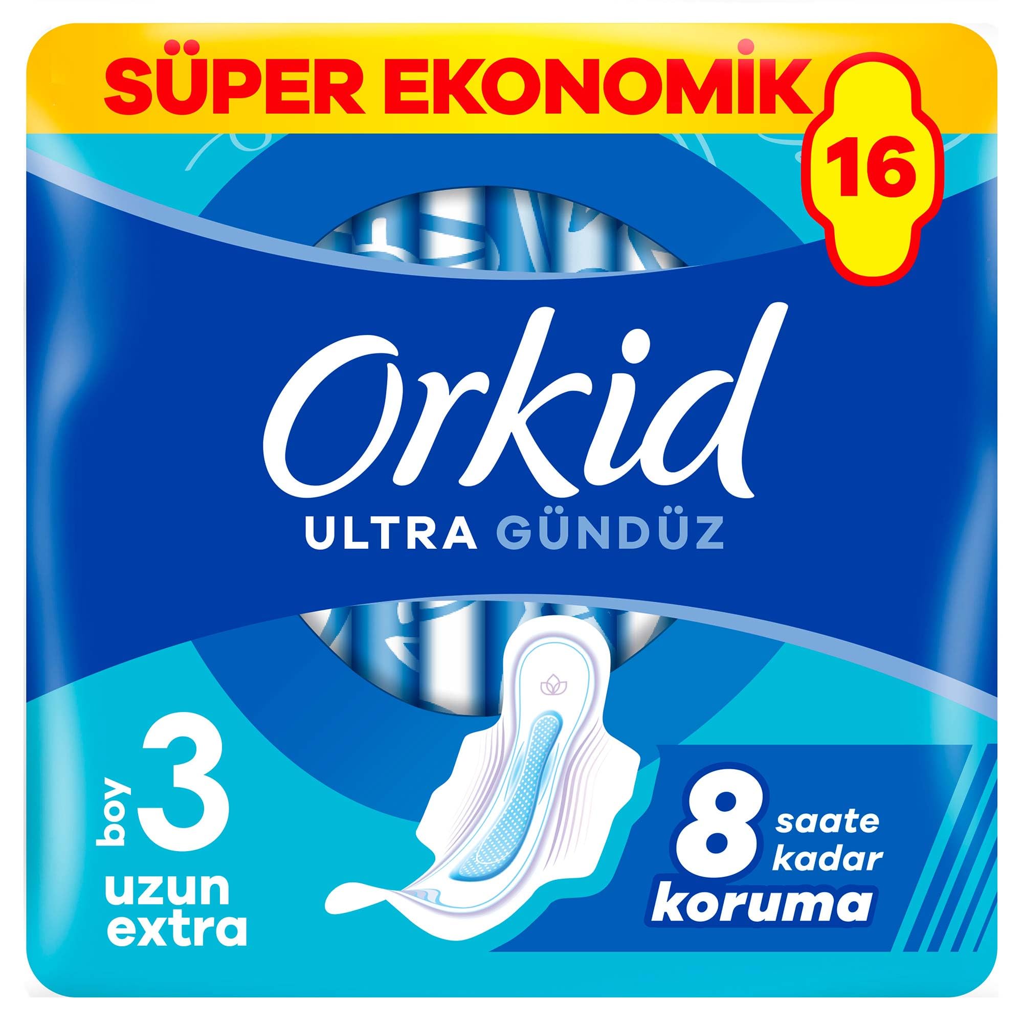 Orkid Ultra Uzun Extra (Boy 3) 16 Adet Süper Ekonomik Hijyenik Ped