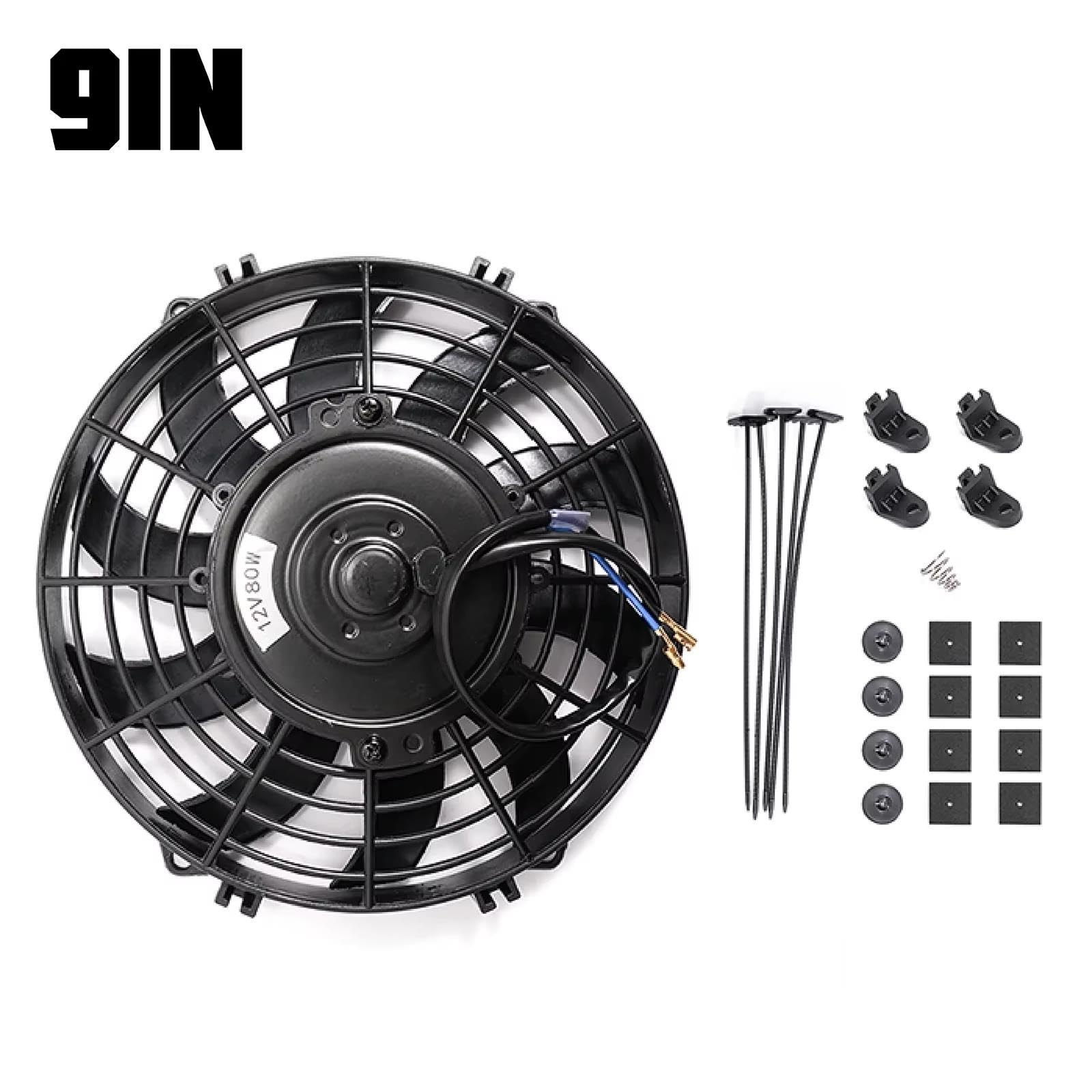Ventilador Universal 12V 80W 9 Pulgadas 10 Ventilador de motor del coche