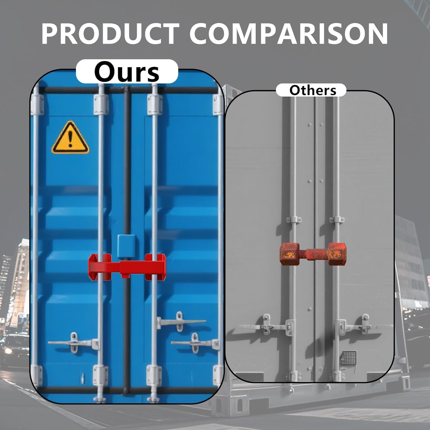 Cargo Door Lock, Shipping Container Lock Heavy Duty, Red Powder Coated Finish - Maximum Security Semi Trailer Door Lock, for Semi Trailers Trucks, Cargo Vans
