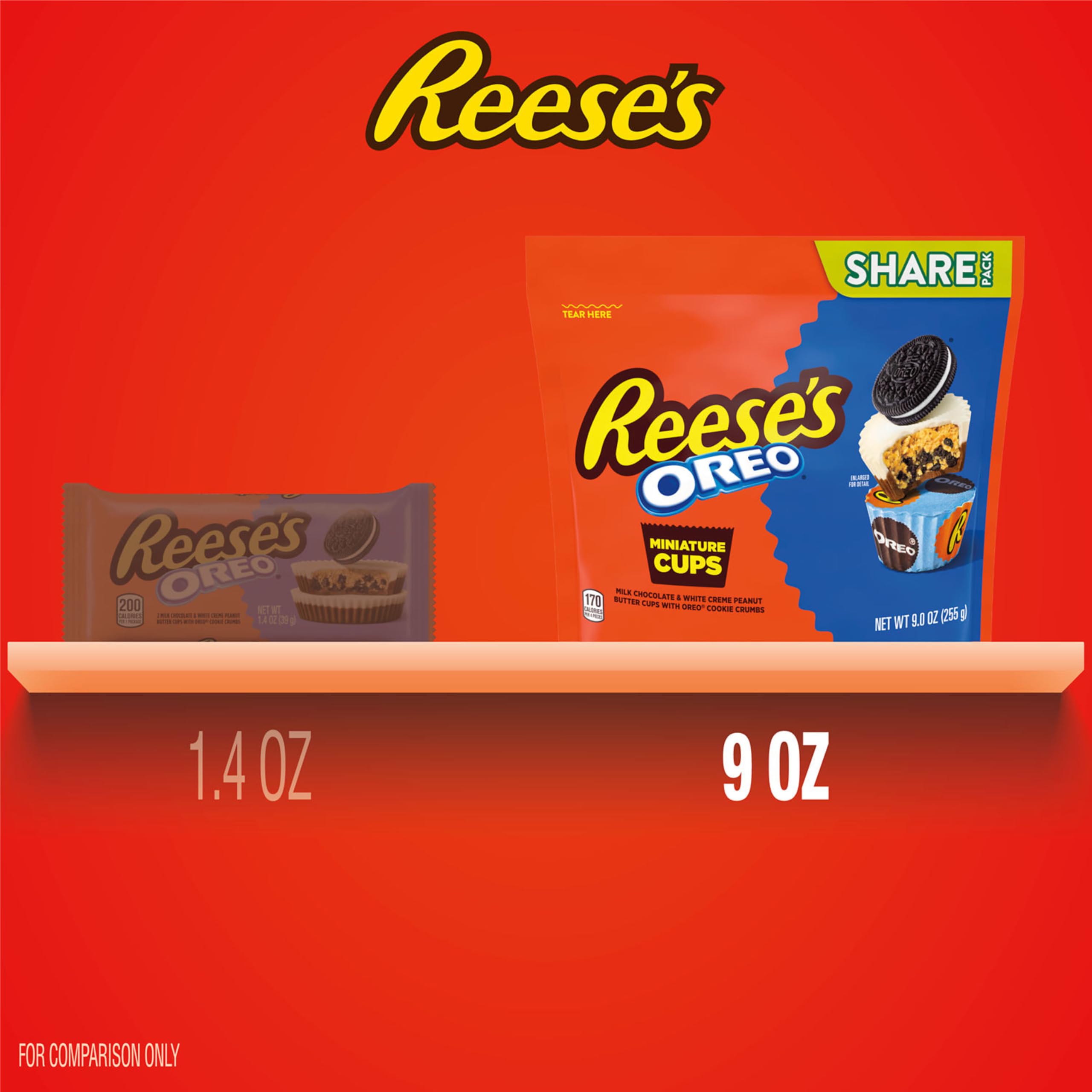 REESES OREO Miniatures Milk Chocolate and White Creme Peanut Butter Cups Candy Share Pack 9 oz — view 4