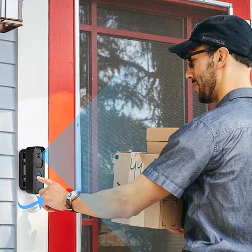 Miniatura 2 de Soporte de puerta ajustable para timbre de video Blink, soporte de montaje de timbre adhesivo para sistema de seguridad Blink Doorbell sin taladrar