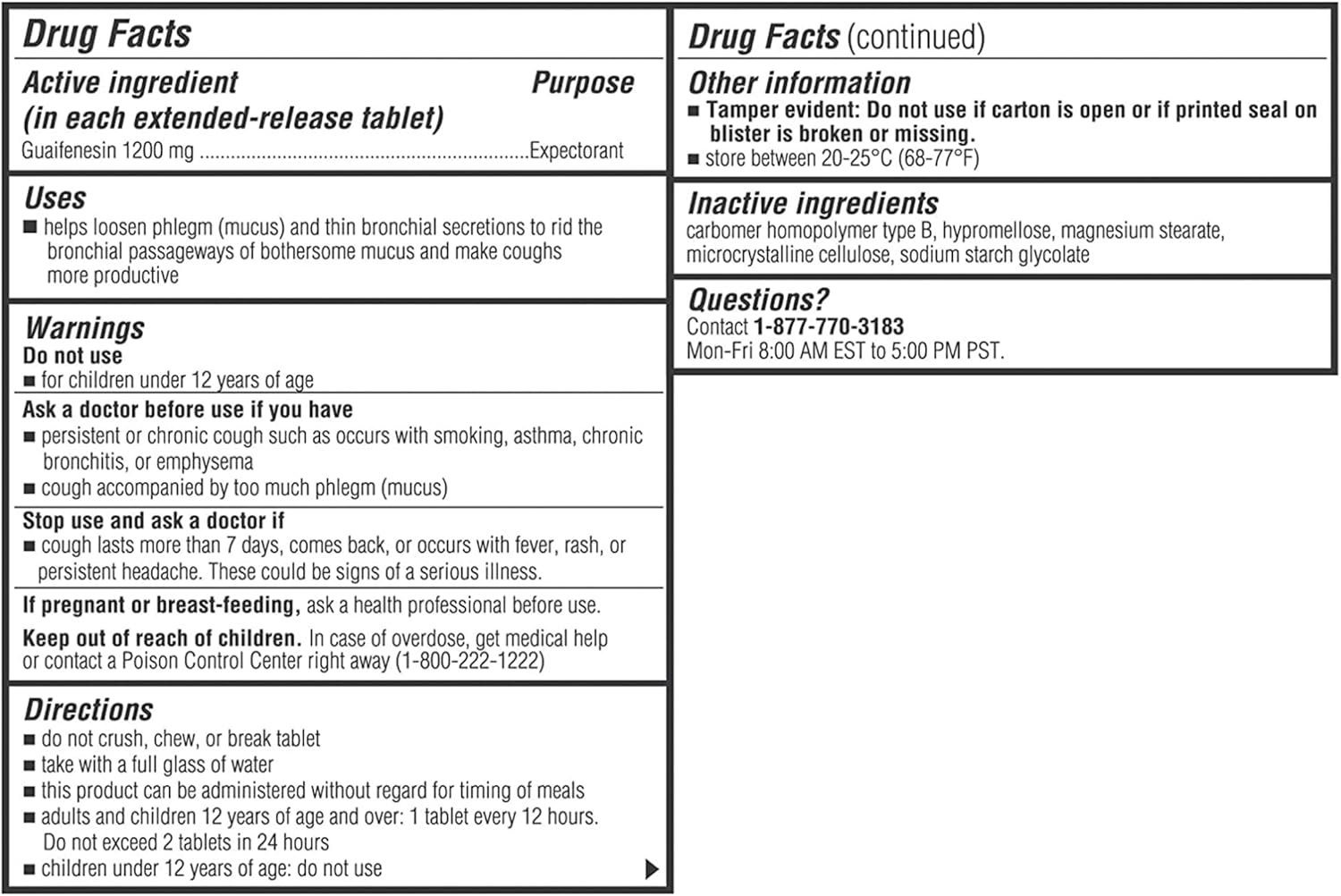 Buy Curist Guaifenesin 1200 Mg Extended Release Tablets 150 Count