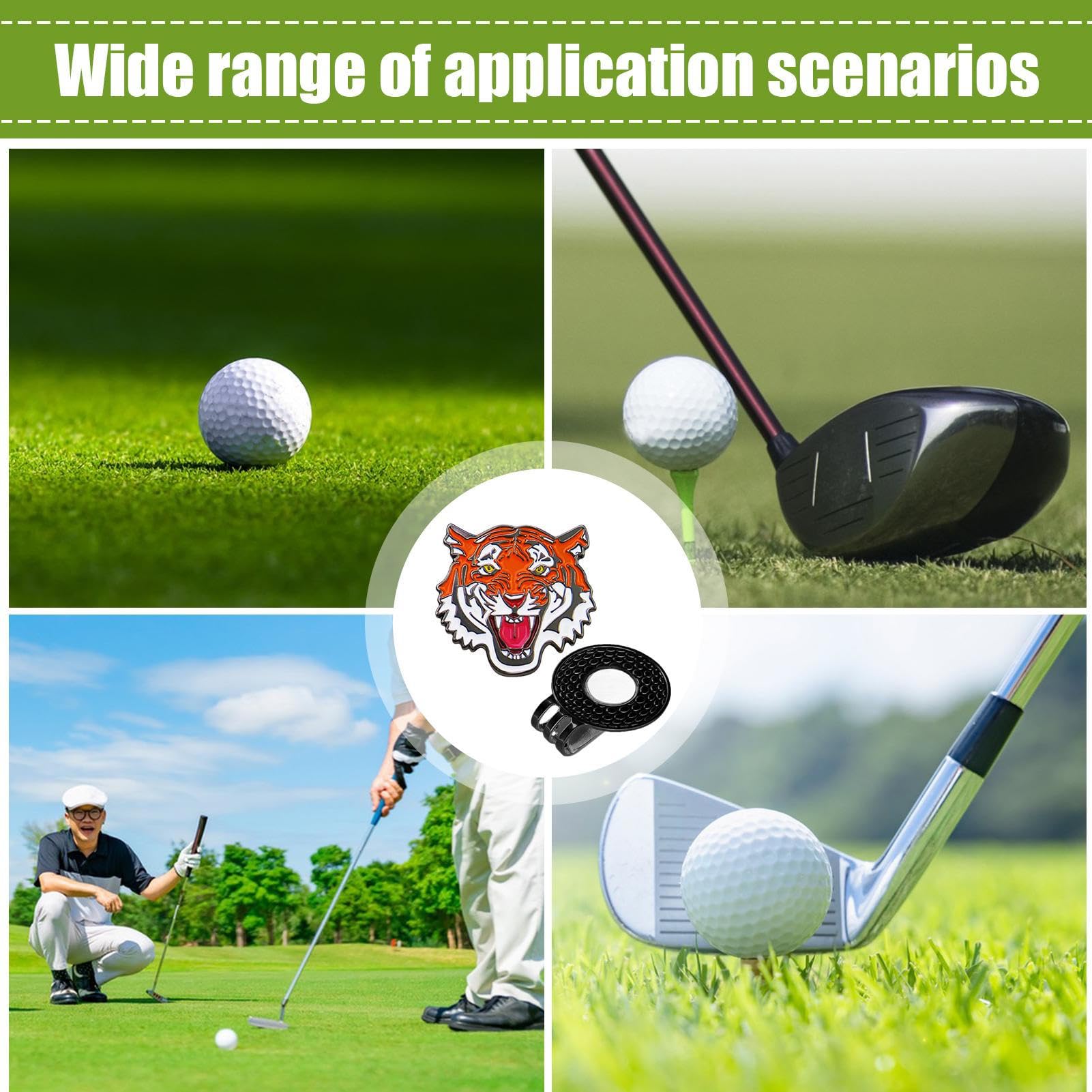 Klips do kapelusza markera golfowego, klips do markera kulkowego, klips magnetyczny w stylu tygrysa - uchwyt na piłkę golfową, klips do uchwytu na piłkę golfową, magnetyczny, bezpiecznie trzyma piłkę