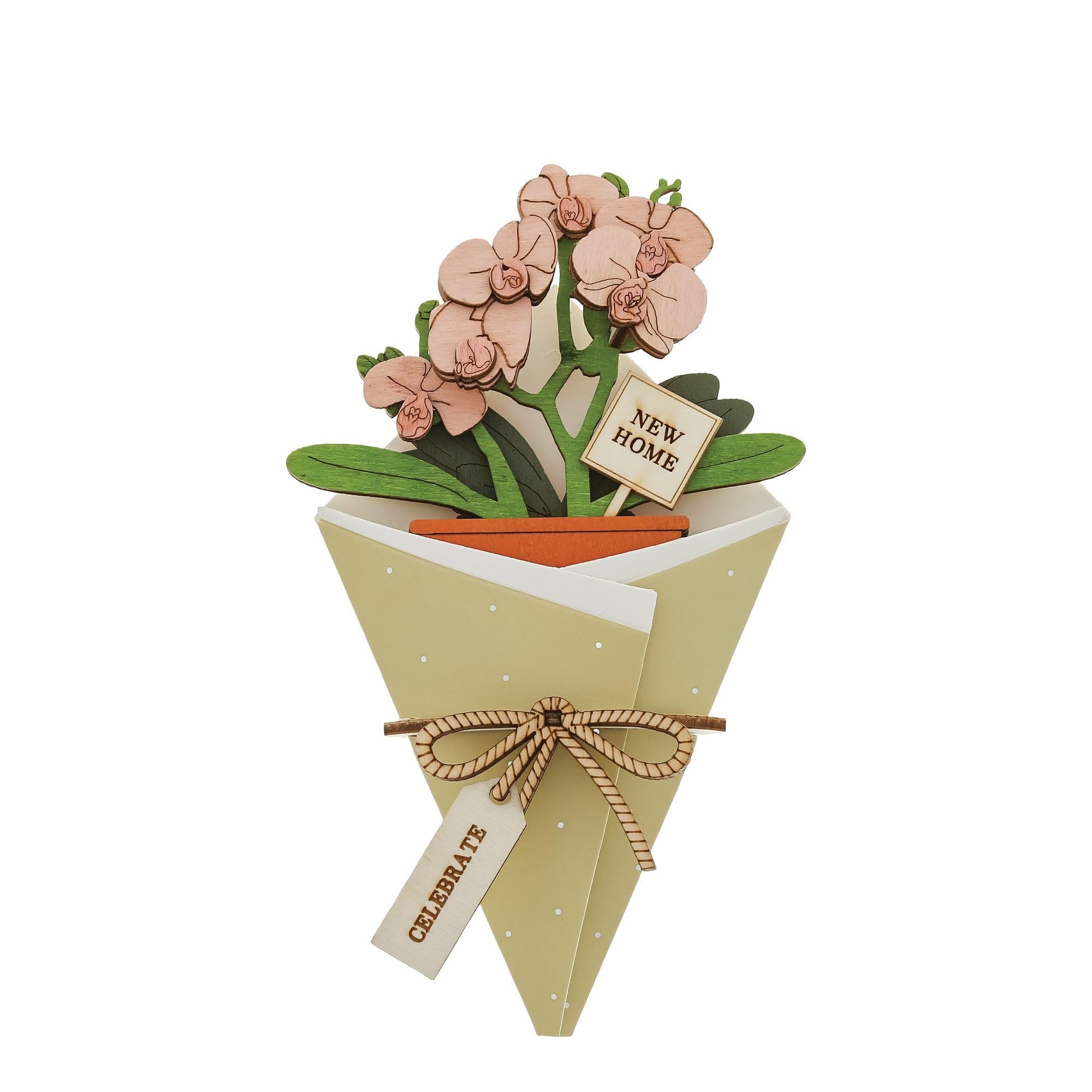 Figura de tarjeta de flores 3D Enesco New Home, un recuerdo duradero