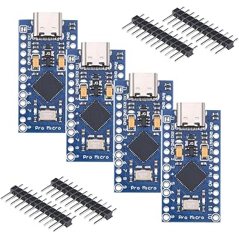 Pro Micro 32U4 Module Type-C Development Board 5V 16MHz Microcontroller Pack of 4