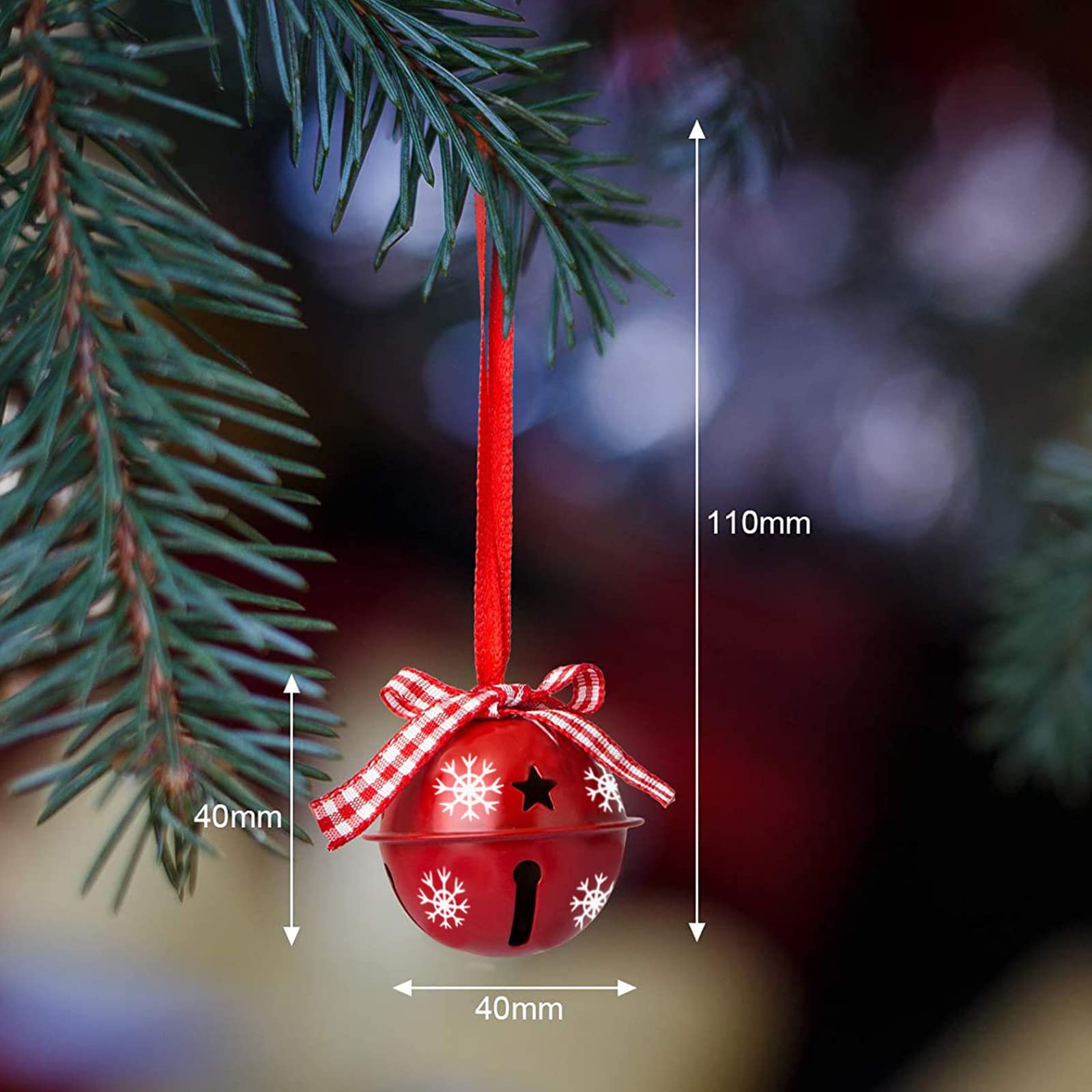 24 Campane Di Natale In Ferro Opaco 40 Mm - Decorazioni Per Albero, Matrimoni E Centrotavola - 4