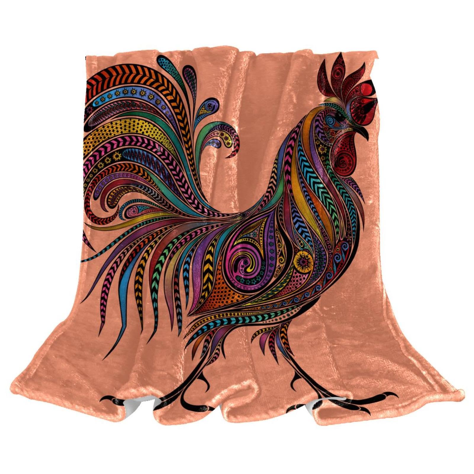Couverture polaire coq de bruyère, plaid chaud de lit et canapé en 150x130 cm