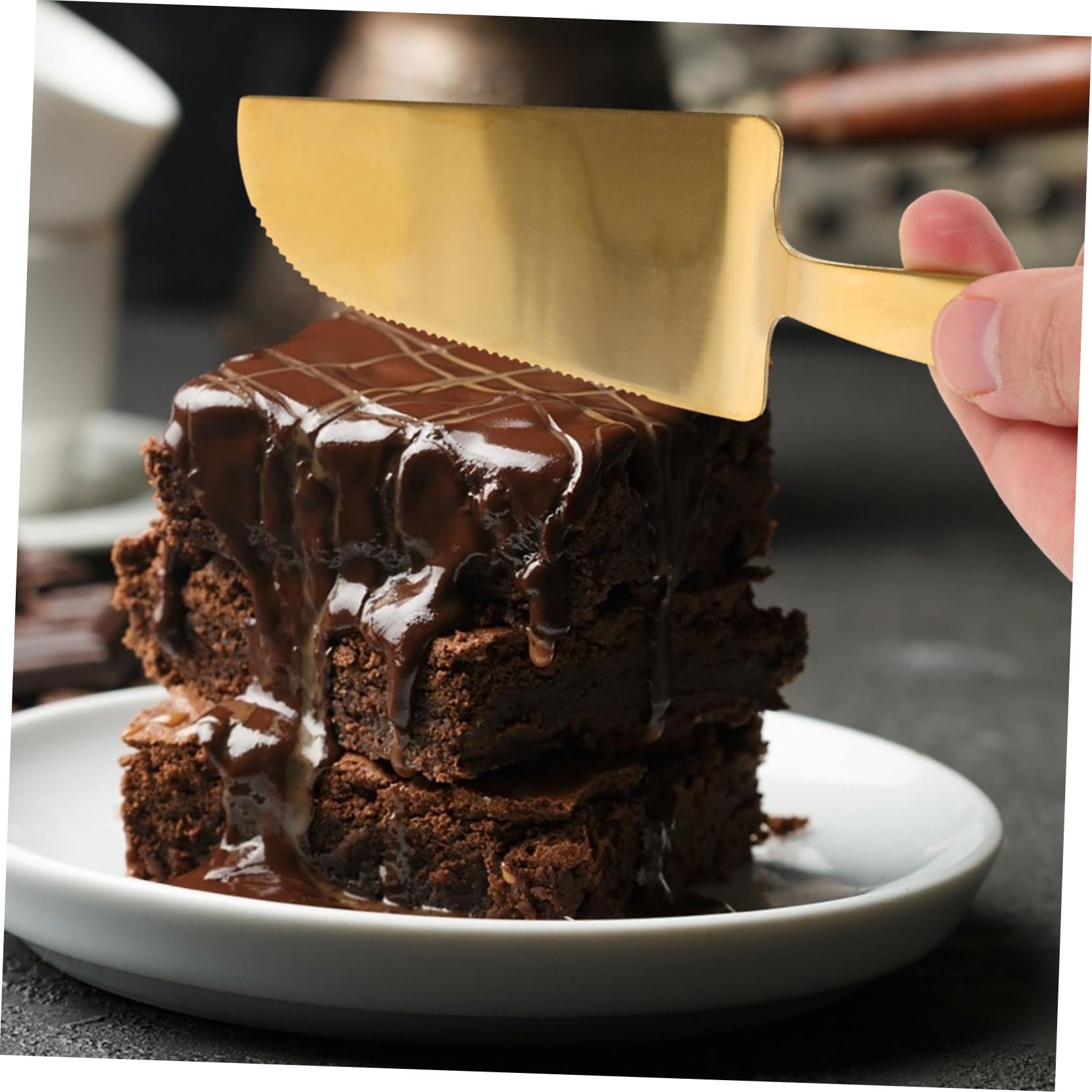 Unomor Mousse Cake Shovel Baking Supplies Wedding Cake Serving Cake Decorating Scraper Cake Tools Bakeware Icing Spatula Baking Tools Kitchen Utensil Cake Shovels Golden Stainless Steel