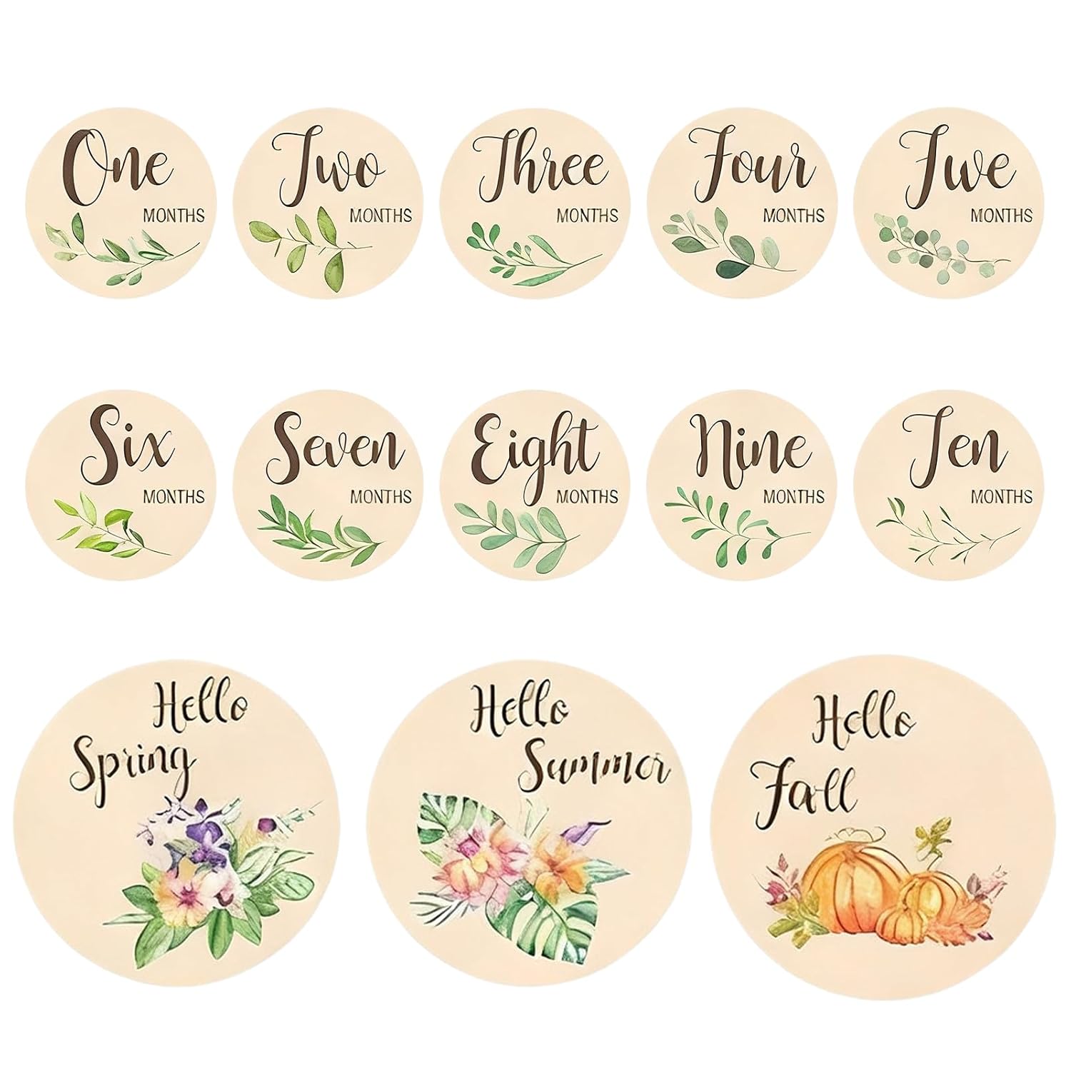 Wooden Monthly Baby Milestone Cards First Year Milestones Signs Photo Props & Announcement Cards Hello World Sign Baby Keepsake & Memory Gift