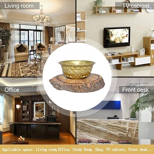 Miniatura 6 de Estatua del cuenco del tesoro de latón hecho a mano del folk chino