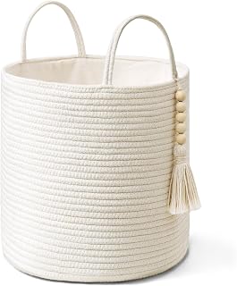 Mkono Woven Storage Basket for Blanket, Toys Plant Organizer, 11"W x 11"L
